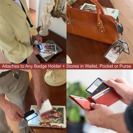 C cmoredetail 2 Credit Card Size 3x Lighted Magnifiers, Ideal Pocket Magnifier for Reading, Menus, ID Badge Holder