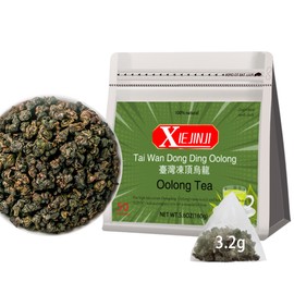 XIEJINJI Premium Oolong Tea, Taiwan Dongding Oolong TeaBags, 3.2g x 50 Count, High Mountain Tea, No Sugar & No Additives, Low-Caffeine, Eco-Conscious Tea Bags, Resealable Bag