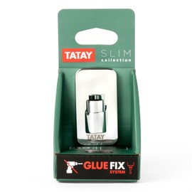 TATAY Single Bath Hook for Towel Slim Wall Hook Stainless Steel Double Fixing System with Screws or Glu Fix Dimensions 3.5 x 4.5 x 6.5 cm