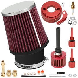 EOPOAYI Mini Bike Air Filter Adapter Kit Compatible with Predator 212cc 196cc Coleman CT200U CT200U-EX BT200X GX160 GX200 Clone Engine Baja Warrior MB200 Trailmaster Go Kart Parts Red