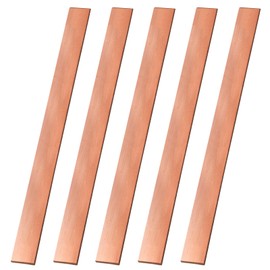 5PCS C110 Copper Flat Bar, 0.02" Thickness x 0.6" Width x 15.7" Length Copper Flat Bar Stock, 0.5mm x 15mm x 400mm Suitable for DIY Battery Connection, etc.