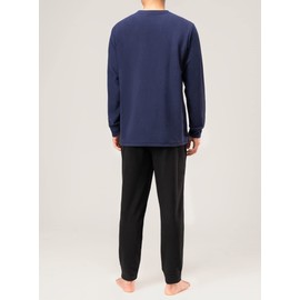 DAVID ARCHY Men's Pyjamas Sets Soft Men's Nightwear, Warm Mens Fleece Pyjamas for Men, Comfortable Mens Pjs Set