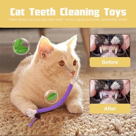ZEWENWENHUA 5 Pack Cat Teeth Cleaning Toys – Natural Catnip Chew Rope Toys for Kittens, Teething & Stress Relief, Colourful Cotton Rope Chew Toys for Indoor Cats, Teething & Interactive Play