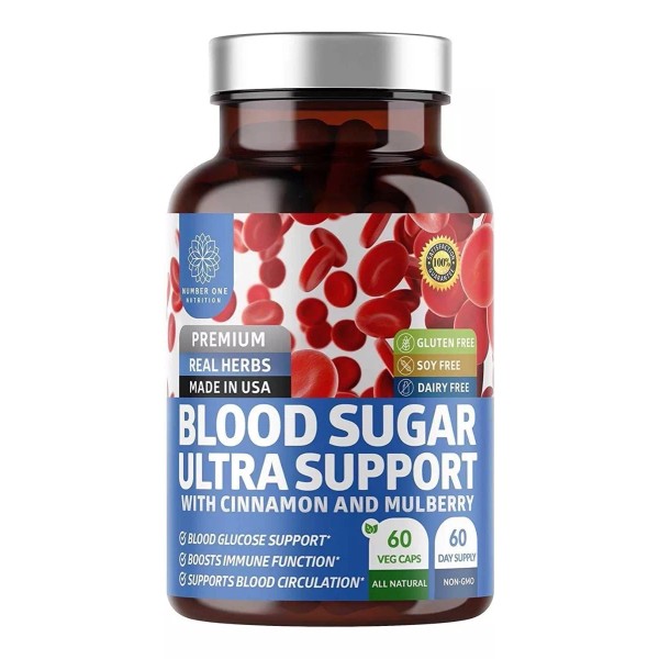 Number One Nutrition Suplemento Control Glucosa Azúcar, Blood Support 60 Cápsulas