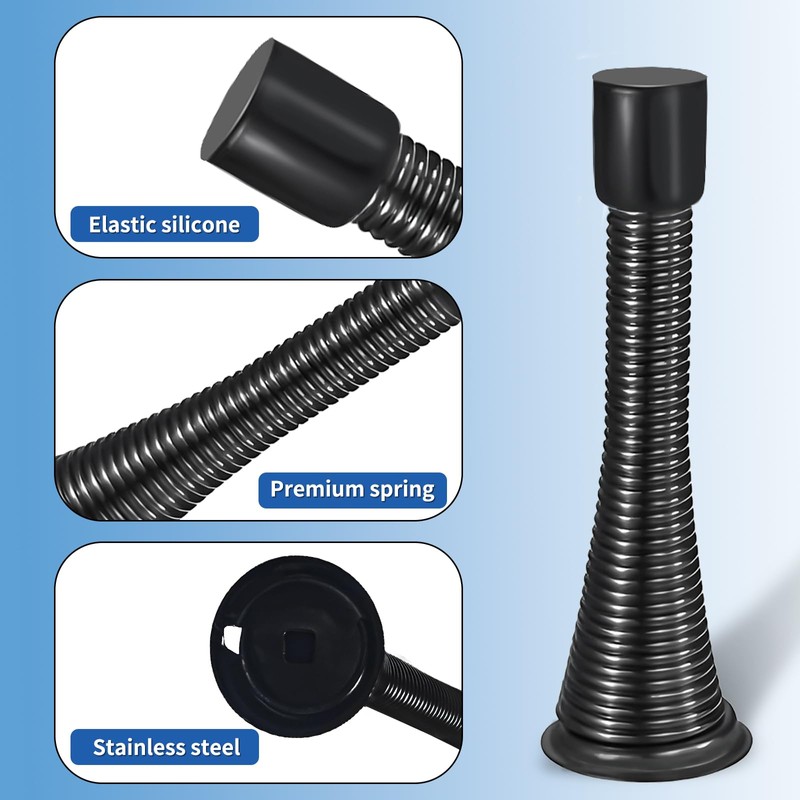 Spring Door Stopper, 12 Pcs 3-1/4 Inch Door Stop, Wall