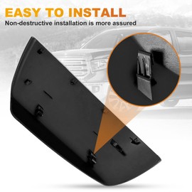 1Pair Glossy Black Side Mirror Cover Compatible with 2007-2019 2020 2021 Toyota Tundra Sequoia, Direct Replacement