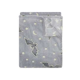 Emily´s Check Cuddly Blanket Glow in the Dark Soft and Fluffy 1261.1661 Approx. 100 x 150 cm Bat Anthracite