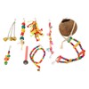 8pcs Parrot Toys Adjustable Coconut Shell Ladder Hanging Toys Interactive