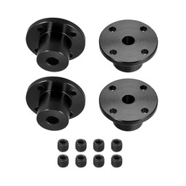 DMiotech 4 Pack 5mm Inner Dia H15xD15 Flange Coupling Connector Rigid Guide Shaft Support Coupler Shaft Coupling with Screws for DIY RC Model Motors Black