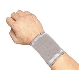 Adjustable Elastic Compressive Wrist Brace Support - Sports Wrap Splint - Support for Pain, Strains & Mild Sprains, Arthritis, Bursitis & Tendinitis (for Men & Women) (Large, Grey)
