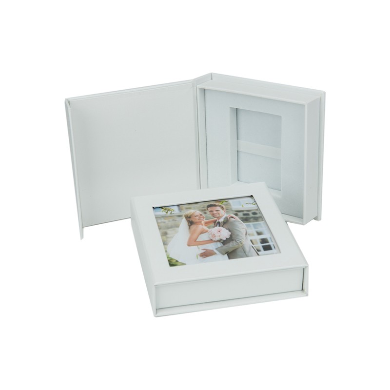 Elegantdisk Elegantdisk USB Box for Weddings with Picture Window, White,