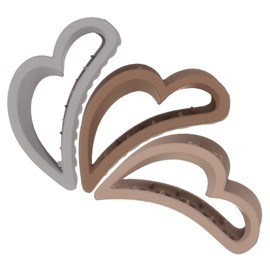 Baluue 3pcs Heart Claw Clips Hair Clamp Holders for Short Hair Large Frosted Love Gripper Nonslip for Parties Ceremonies