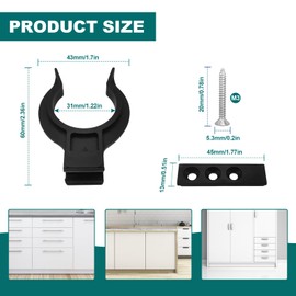 Pack of 16 Skirting Boards Kitchen: Kitchen Skirting Panels, Kitchen Plinth with 48 Stainless Steel Screws, Skirting Board Clips, Skirting Board Holder, Kitchen Skirting Board, Connector for Skirting