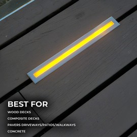LUMENGY Deck & Paver Light 0.5×12 Inch 2700K for Driveway, Pathway, Patio & Garden, 12V Waterproof IP68, Drive-Over Rated, Stainless Steel Finish