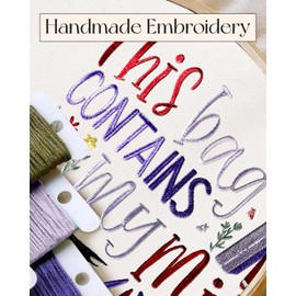 Miss Adola Aesthetic Embroidery Tote Bag for Women - with Magnetic Buckle and Zipper Inner Pocket for Girls Lady Cloth Cotton Tote Bag for Shopping, Gym, Work, Travel, Vacation,Words