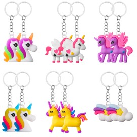 Alomois 12 Pack Unicorn Party Favor 3D Keychain for Unicorn Birthday Event Party Favors Supplies