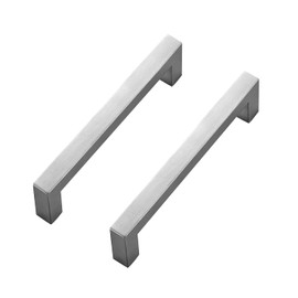 Ravinte 10 Pack Square Bar Kitchen Cabinet Handles Brushed Nickel Cabinet Pulls Drawer Pulls with 6-1/4 Inch Hole Center Kitchen Cabinet Hardware
