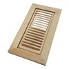 Hardwood White Oak Floor Register, Flush Mount with Frame, 4x10