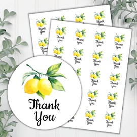 40 Lemon thank you stickers. Great for your Baby shower, Wedding, Bridal Shower, Birthday party or your lemonade stand cups.