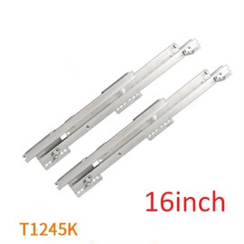 Full Extension Ball Bearing Drawer Slides Kitchen Basket Slide Seasoning Basket Cupboard Guide Rail Three Section Bottom-Mounted Side-Mounted Cabinet Drawer Guide(T1245K 16in)