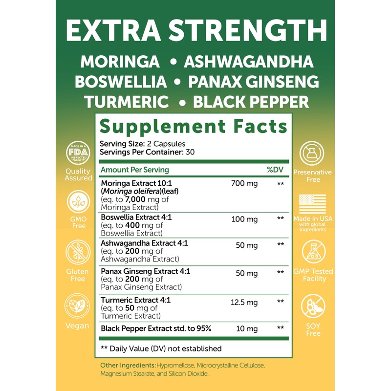 Lunakai USA Made Pure Moringa Capsules – Advanced Moringa Leaf