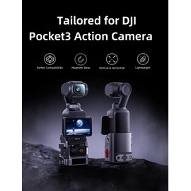 llano Osmo Pocket 3 Extension Adapter Cold Shoe Mount with 1/4" Screw Hole Expansion Frame Dedicated Accessory for Osmo Pocket 3 Aluminum Heavy Duty for Vlog Photography POV Video Shooting Travel