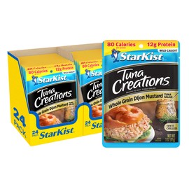StarKist Tuna Creations Whole Grain Dijon Mustard Tuna Salad, 3.0 oz Pouch (24 Pack) Ready to Eat Wild Caught Tuna, 12g Protein Per Serving, Gluten Free, Kosher, Perfect for Salads, Meals and Snacks