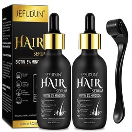 Sefudun 【Hair 】SEFUDUN 5% Μinoxidil Hair Serum 60ml -for Normal Hair - Haircare - Specification: Μinoxidil Hair Serum*2+Hair Roller