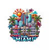 Texas Hart Designs Miami Florida Fridge Magnet