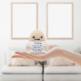 DAWRIS Mini Potato Toy, Potato Toy, Potato Plush Toy Doll, Creative Knitting Wool, Potato Doll, Positive Cute Potato Inspirational Pocket Hug, Birthday Gift, Party Decoration