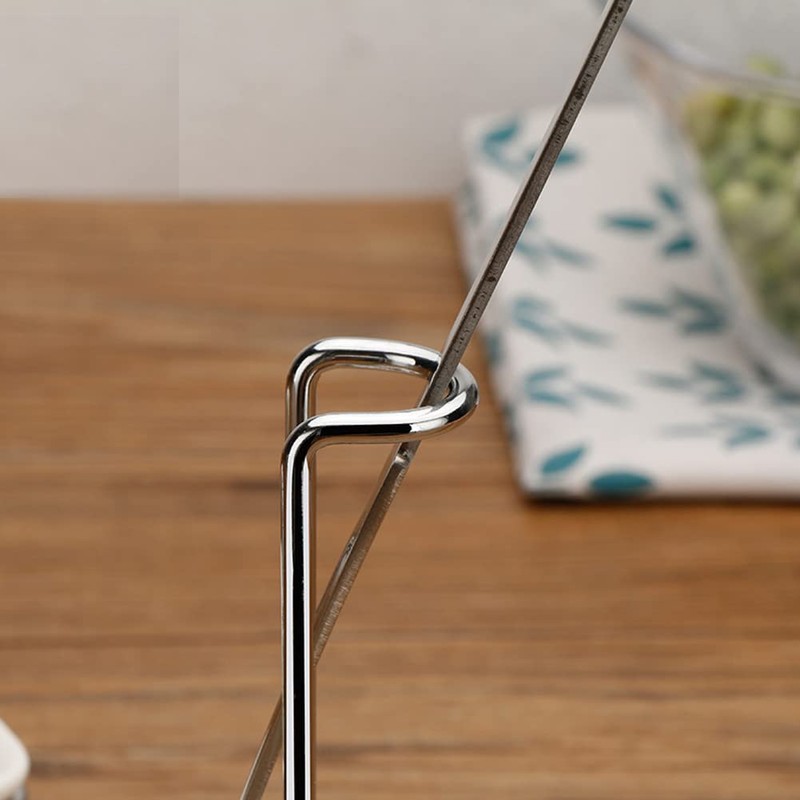2Pcs Stainless Steel Standing Spoon Rest Stand with Ceramic Spoon