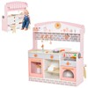 Costzon Kids Kitchen Playset, Double-Sided Wooden Play Kitchen Toy Set