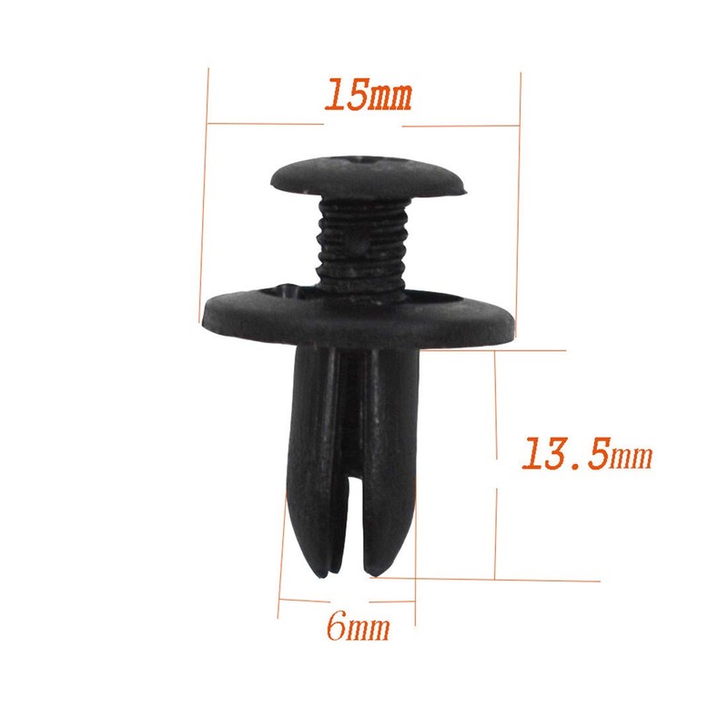 WFLNHB 100pcs Auto Car Door Fender 6mm Hole Push Plastic