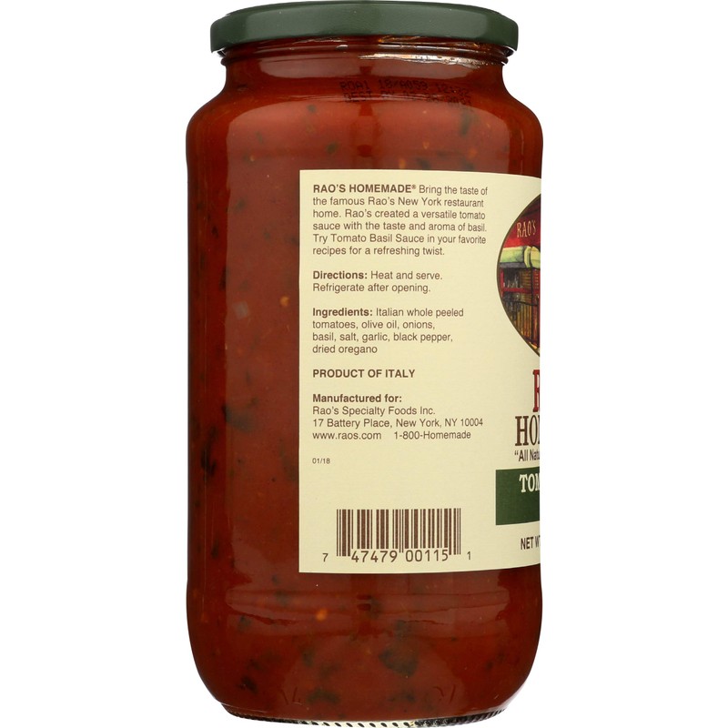 Rao's Homemade Rao's Tomato Basil Sauce, 32 Fl Oz