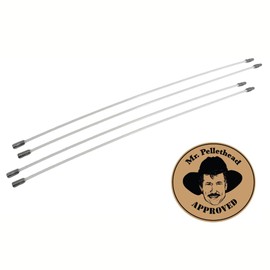 Heavy Duty Pellet Wood Stove Vent Brush and Rod for Chimneys, Stoves, Fireplaces, Dryers, Piping (4 Rods (12ft))