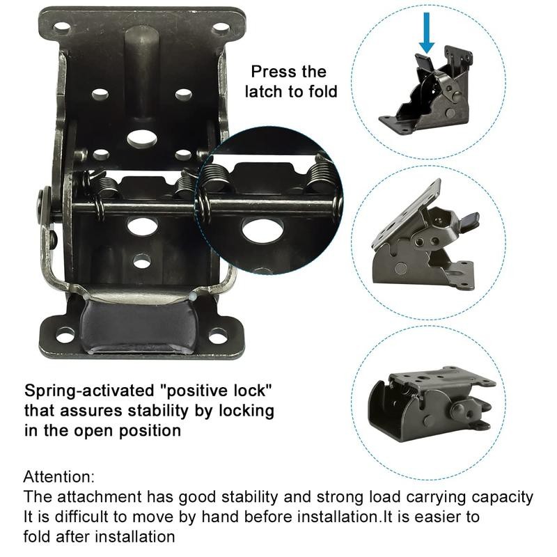 Folding Brackets, Lock Extension Support for Table Bed Leg, Bronze