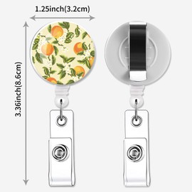 IAMRAVER 2 Pack Retractable Badge Holders Cute Badge Reel Badge Clip ID Card Holders for Student Office Worker Doctor Nurse Teacher(Cute Orange Leaves)