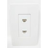 RiteAV - 2 Port Cat5e Ethernet Wall Plate Screwless Decorative