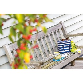 KitchenCraft We Love Summer Nautical-Striped Small Cool Bag, 4.9 L (1 Gal) - Navy Blue/White