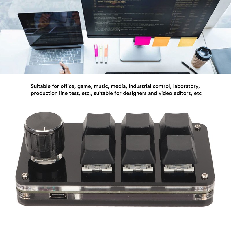 6 Key Mini Keypad with Knob RGB Light Blue Switch