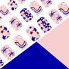 24Pcs 4th of July Press on Nails Short Square Fake