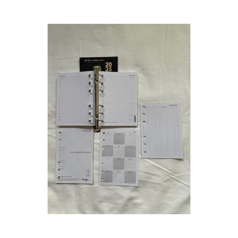 New Day a Page Diary Inserts 2025 Suitable for Middle
