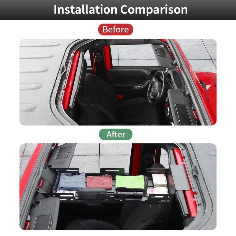 CheroCar Roof Rack Overhead Molle Panel Accessories Compatible with 2007-2018