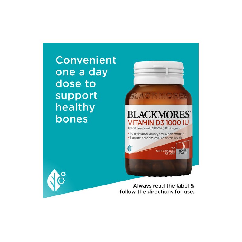 Blackmores Vitamin D3 1000 IU 130 Soft Capsules
