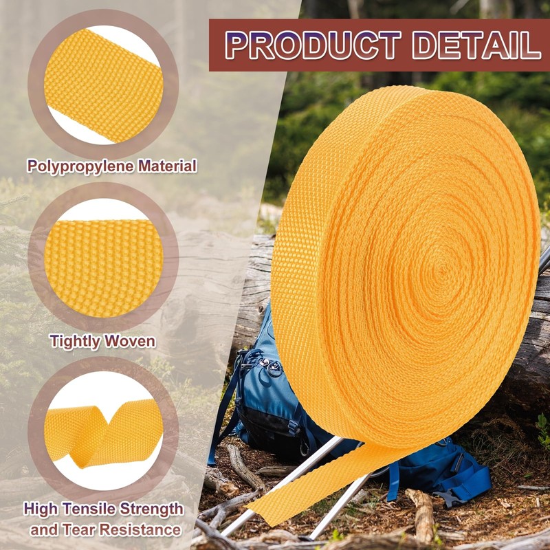 sourcing map Nylon Webbing Strap, 22 Yards x 1" Polypropylene
