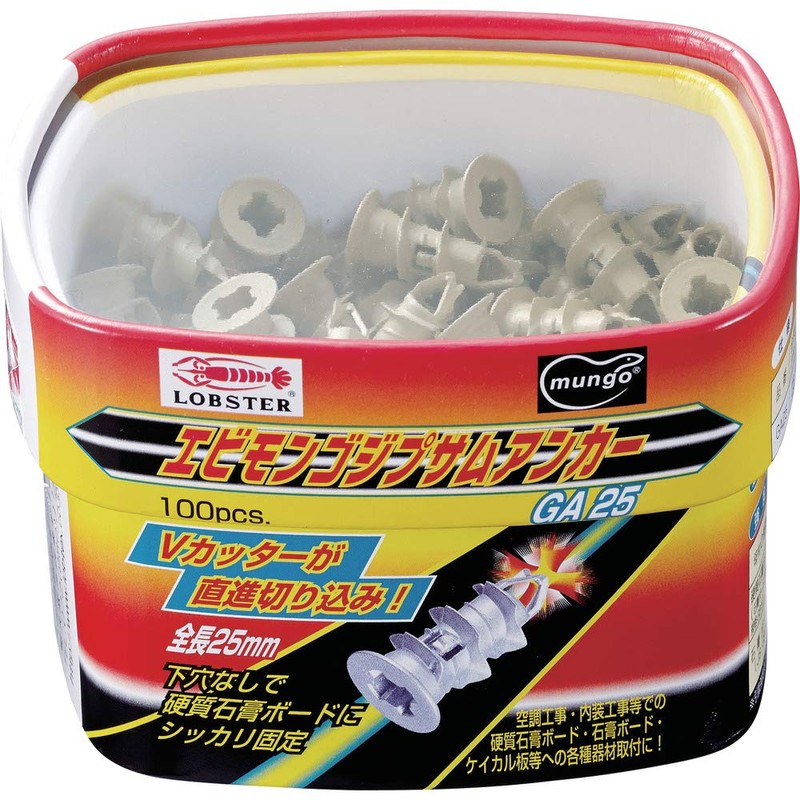 Lobtex GA25 Mongo Gypsum Anchor, 1.0 inches (25 mm) (100