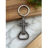12 Pcs Portable Beer Bottle Opener Keychain, Cross Keychains With
