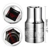 sourcing map 1/2-Inch Drive 10mm 6-Point Shallow Socket, Metric, Cr-V