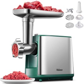 Electric Meat Grinder, Heavy Duty Meat Mincer, Sausage Stuffer Maker, Food Grinder with Sausage & Kubbe Kit, 2 Grinder Plates, Stainless Steel (Green)