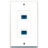 RiteAV 2 Port SC Fiber Singlemode Simplex Wall Plate Oversized